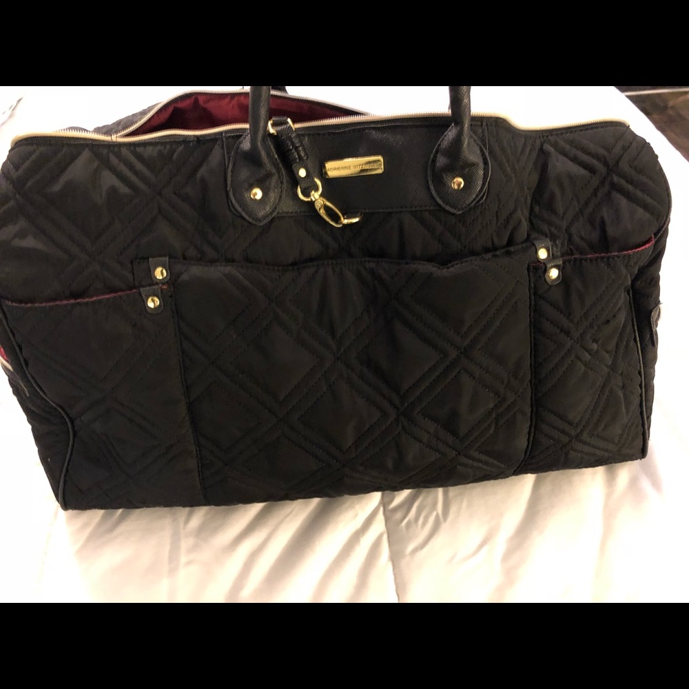 Adrienne vittadini duffle black weekend travel bag